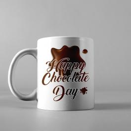Vector Art: Happy Chocolate Day Cup Mock Up