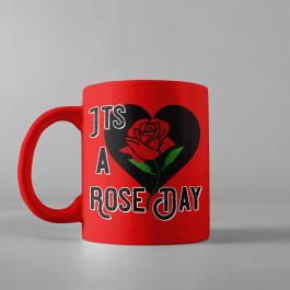 Vector Art Cup Mock Up : Happy Rose Day