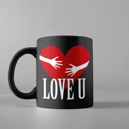 Cup Vector Art : Love You Heart