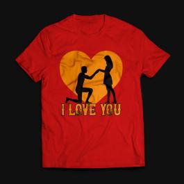 T-shirt Mock Up Vector Art : I Love You