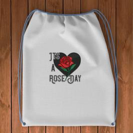 Embroidery Design: It's A Rose Day Bag Mock Up