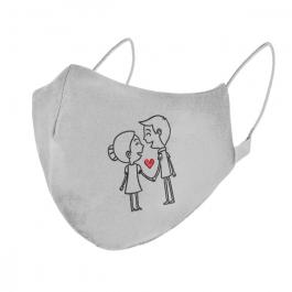 Embroidery Design: Couple Line Art Mask