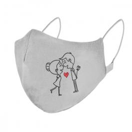 Embroidery Design: Valentine's Couple Line Art Mask