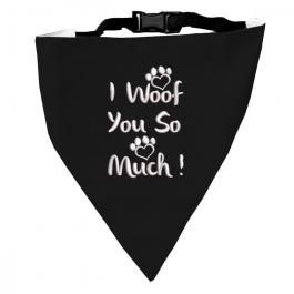 Embroidery Design: I Woof you So much For Dog Scarf