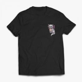 Embroidery Design Cute Kitten Drama Cat T-Shirt Mock-up Design