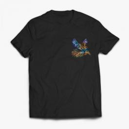 Embroidery Design Colorful Cat T-Shirt Mock-up Design