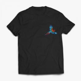 Embroidery Design Flying Parrot T-Shirt Mock-Up Design