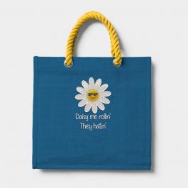 Embroidery Design: Daisy Flower For Tote Bag Mock Up