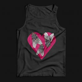 Embroidery Design Heart Fly Woman Crop T-shirt Mockup Design
