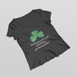 Embroidery Design: St Patrick's Day Wishes T-shirt Mock Up