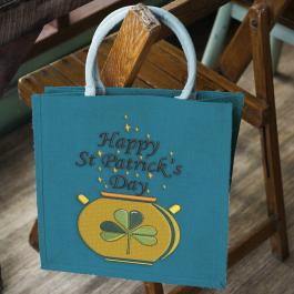 Cre8iveSkill's  Embroidery Design Happy Patrick's Day Tote Bag Mockup