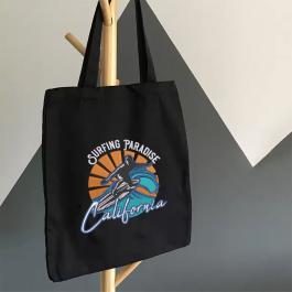 Embroidery Design: Surfing Paradise For Tote Bag Mock Up