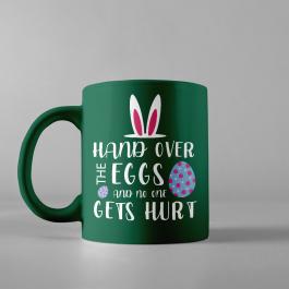 Vector Art Easter Bunny Eggs Hunting Mug Mockup Design