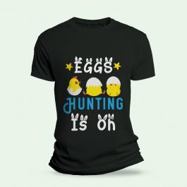 Vector Art Easter Eggs Hunting T-Shirt Mockup Design