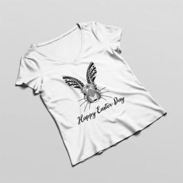 Vector Art Easter Bunny T-Shirt Mockup Design