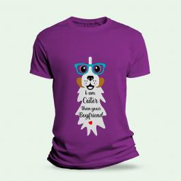 Cuter than your boyfriend vector art design