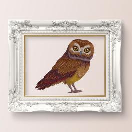 Cre8iveSkill - Saw Whet Owl photo frame mock up design