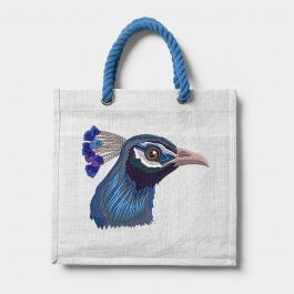 Cre8iveSkill - Blue Peacock tote bag mockup design