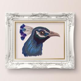 Cre8iveSkill - Blue Peacock wall frame mockup design