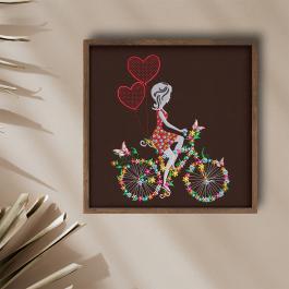 Cre8iveSkill's Girl Bicycle Wall Frame Mockup Design