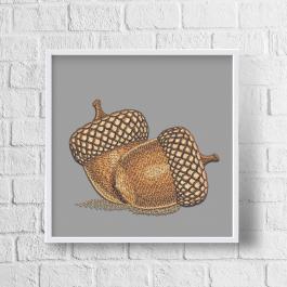 Acorn nuts wall frame mockup design