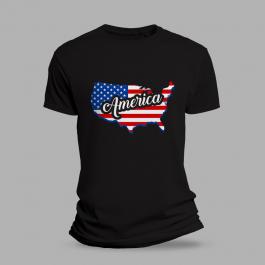 USA American Grunge Flag T-shirt Mock Up