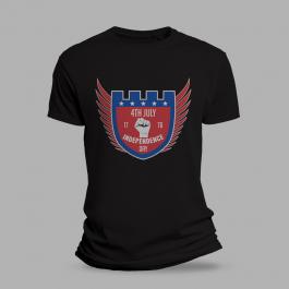 T-shirt Vector Design Mock Up 4th of July Independence Power Wings