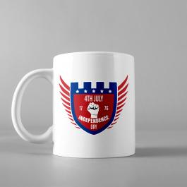 Cup Mockup Vector Design 4th of July Independence Power Wings