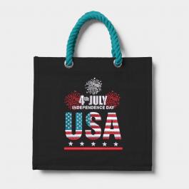 Embroidery Designs 4Th July USA Tote Bag Mock Up
