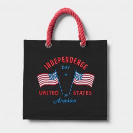 American Flags Tote Bag Embroidery Design Mock Up