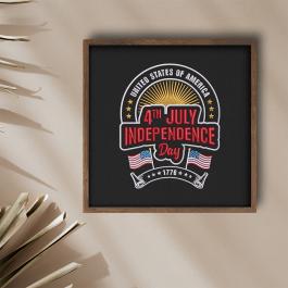 Embroidery Design: 4th July Independence Day Wall Frame Mock Up