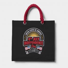 Embroidery Design: 4th July Independence Day Tote Bag Mock Up