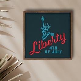 Embroidery Designs: Liberty 4th Of July Wall Frame Mock Up