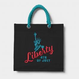 Embroidery Designs: Liberty 4th Of July Tote Bag Mock Up