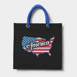 Embroidery Design: American Flag Tote Bag Mock Up