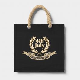 Embroidery Design: Crest Leaves 4th July Tote Bag Mock Up