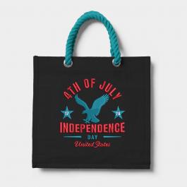 4th July American Eagle Embroidery Design Tote Bag Mock Up