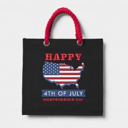 American Flag Map Tote Bag Embroidery Design Mock Up