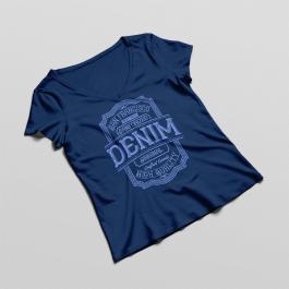 Denim Vector Design T-Shirt Mockup - Cre8iveSkill
