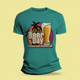 Vector Art: Happy Beer Day T-shirt Design Mock Up