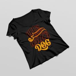 Llfe Is Better With A Dog Black T-Shirt Mockup Design