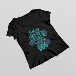 Life With Dog Vector T-shirt Design For Mock Up