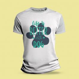 Life With Dog Vector T-shirt Design For Mock Up