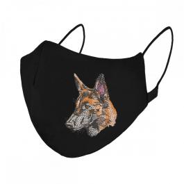 Embroidery Design: German Shepherd Face Mask Mock Up