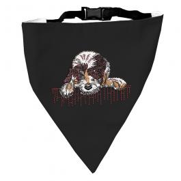 Embroidery Design: Sad Dog Scarf Mock Up