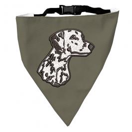 Embroidery Design: Dalmatian Dog Scarf Mock Up