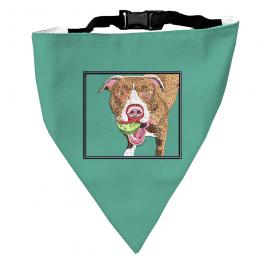 Embroidery Design: playing Dog Scarf Mock Up