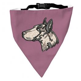 Embroidery Design: Dog Head Scarf Mock Up