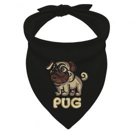 Embroidery Design Pug Scarf Mock Up