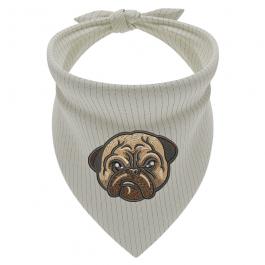 Embroidery Design: Proudy Pug Scarf Mock Up